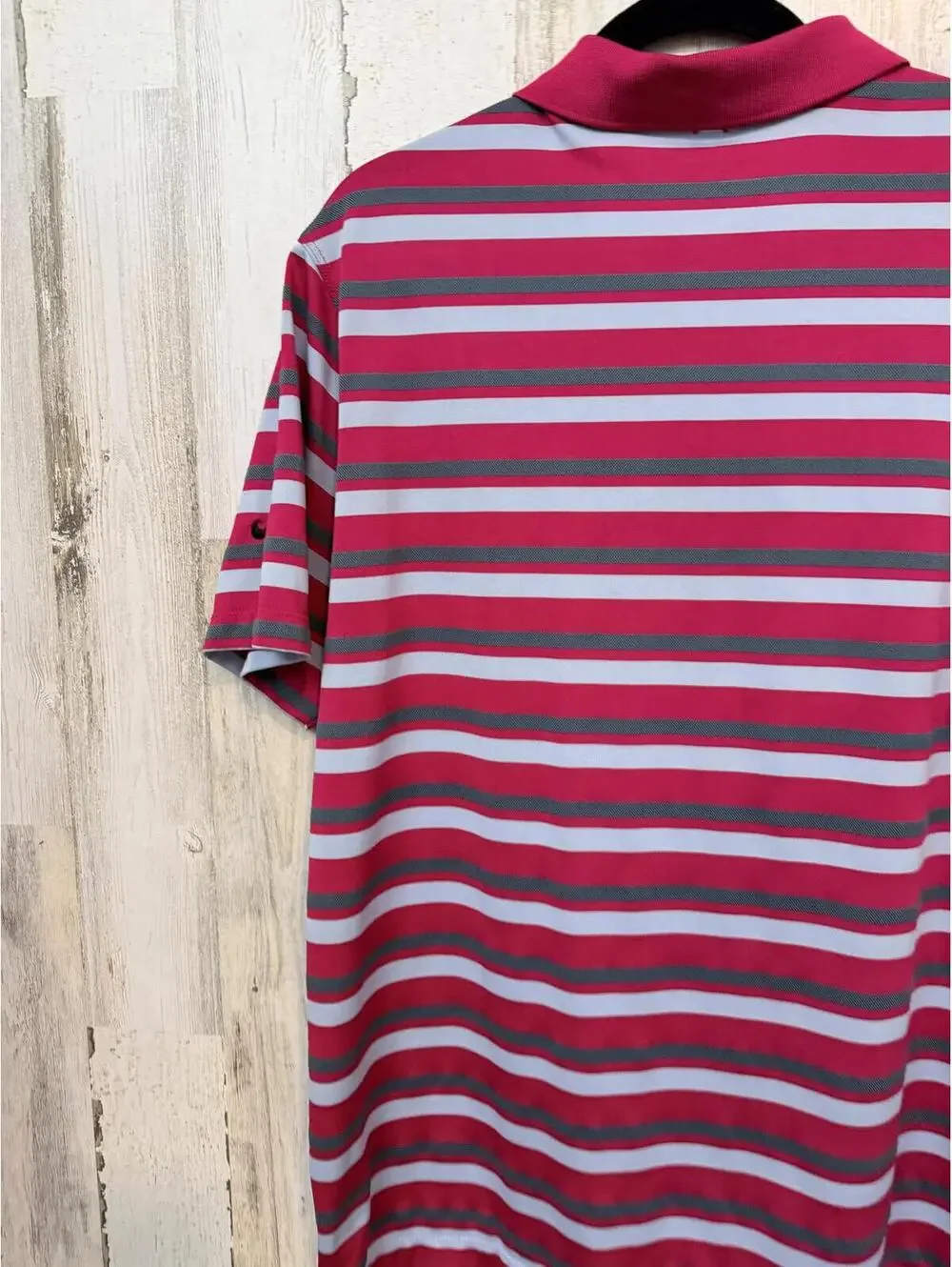 Nike Men's Large Tour Performance Striped Polo Shirt Dri-FIT